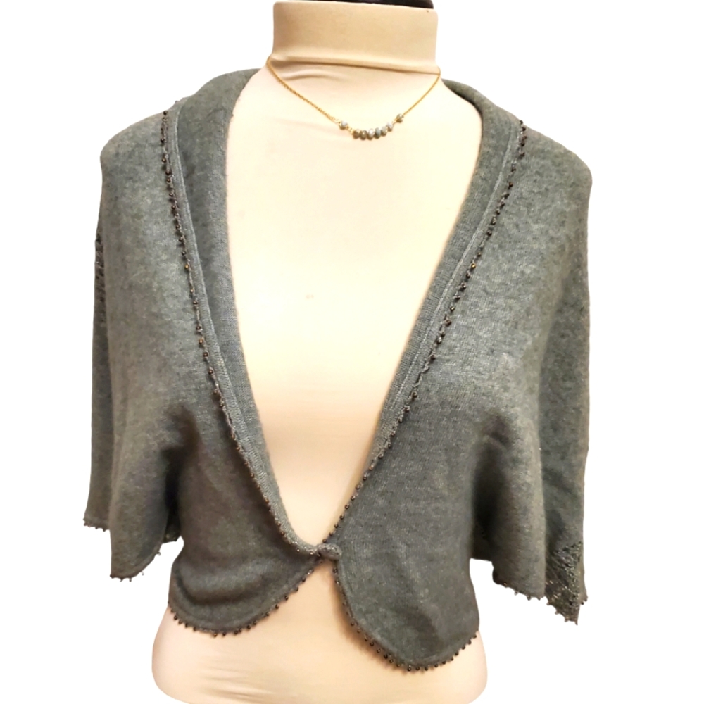 Cashmere sage green cape/vest  small